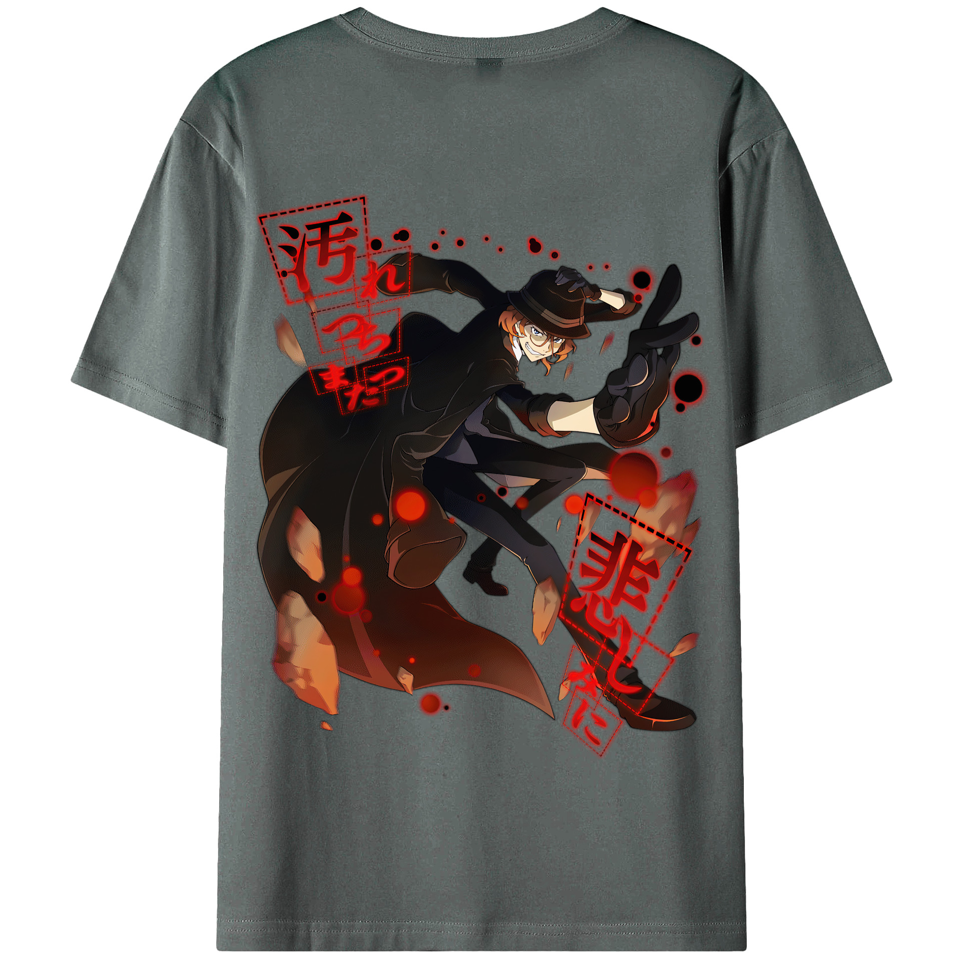 （画像用） 文豪ストレイドッグス Bungo Stray Dogs 綿100％半袖Tシャツ（背面プリント）